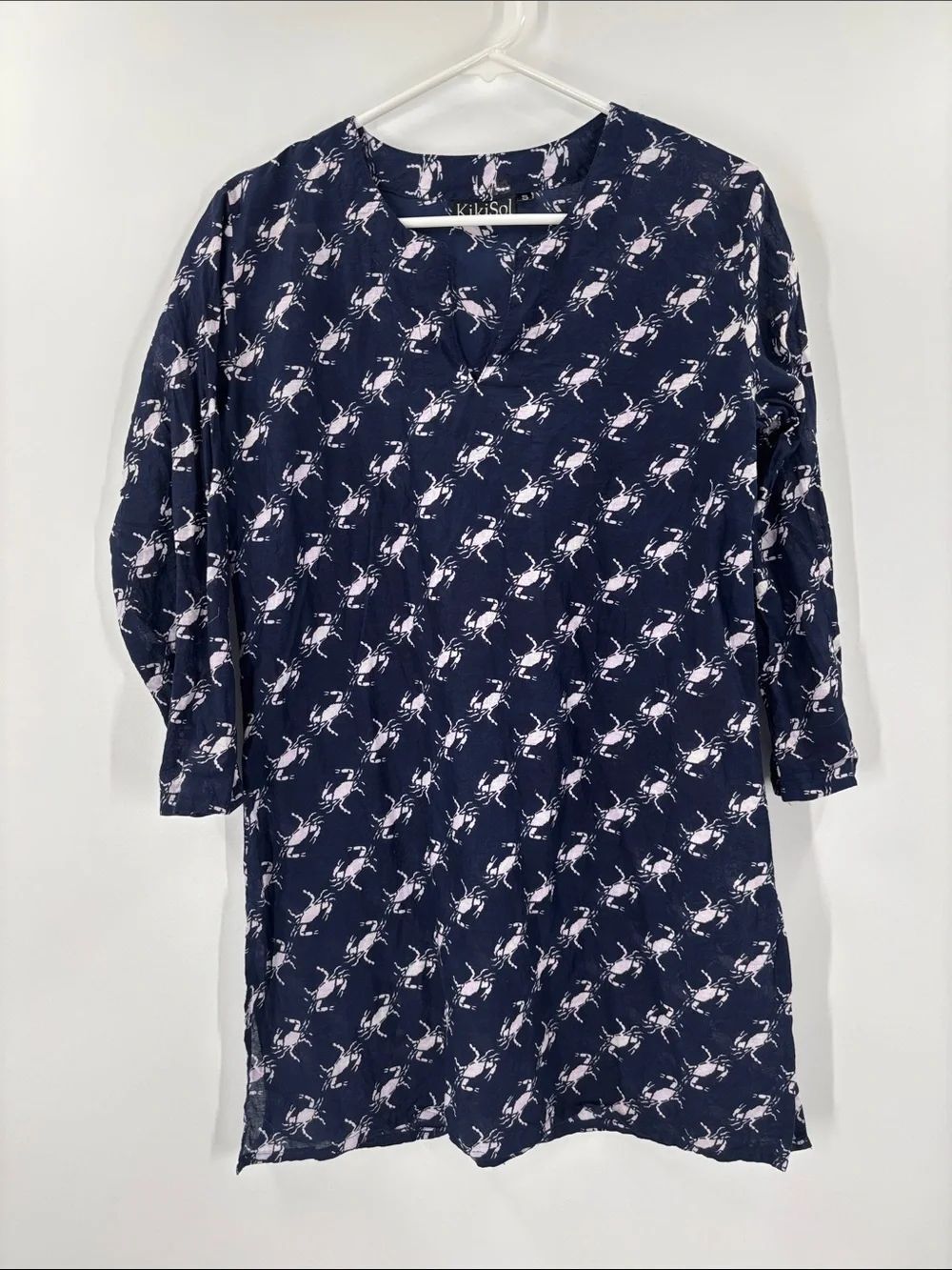 KikiSol Crab Printed Tunic Cotton Size Small